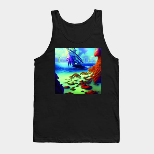 Fantasy Imaginary Seascape, Amazing Nature Tank Top by Promen Art